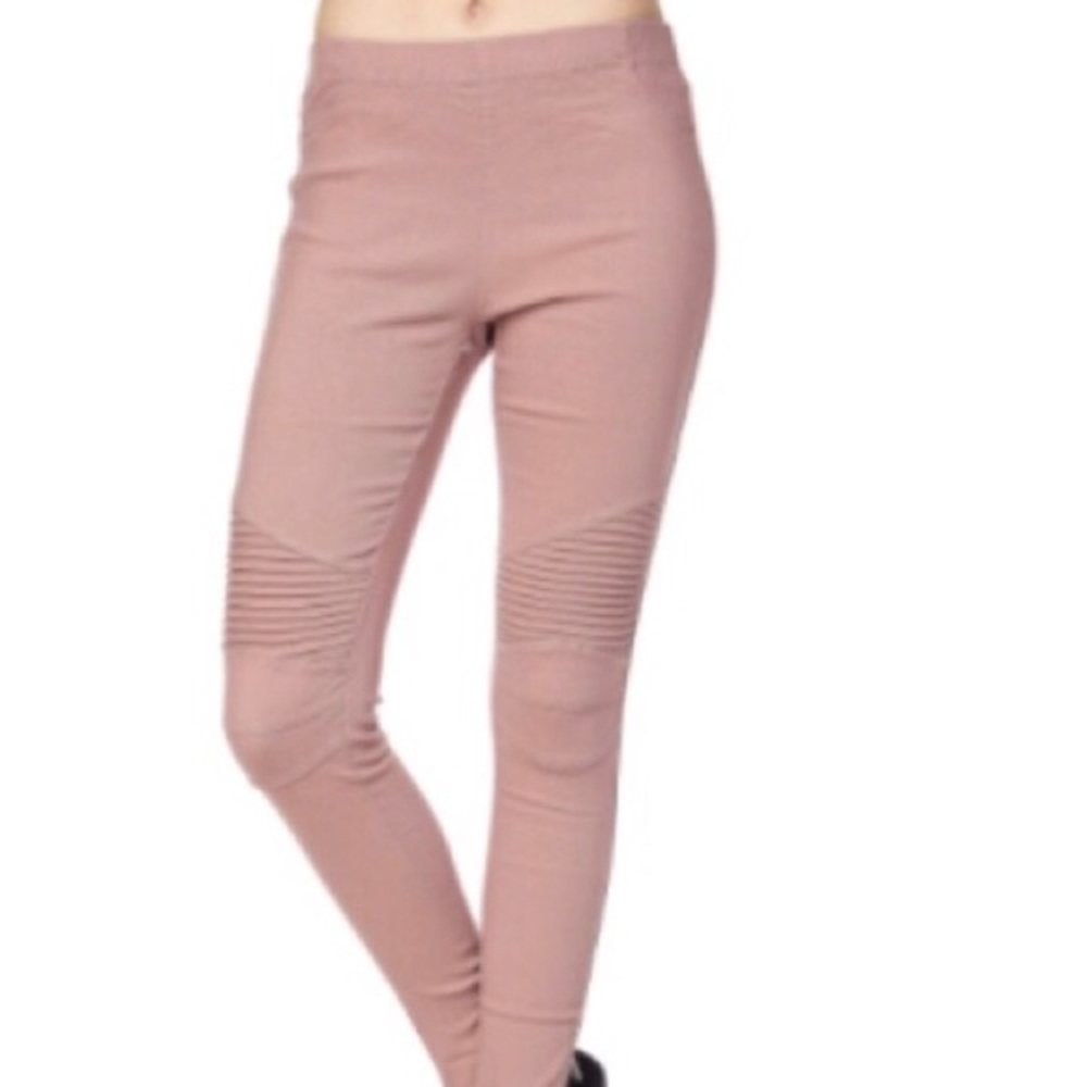 Motto jeggings Mauva color w/ ankle zipper